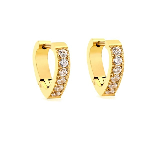 Cordia stone heart hoop earring