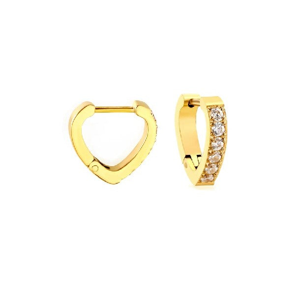 Cordia stone heart hoop earring