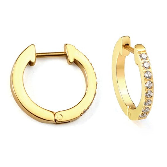 Silhouette stone hoop earring