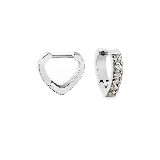 Cordia stone heart hoop earring