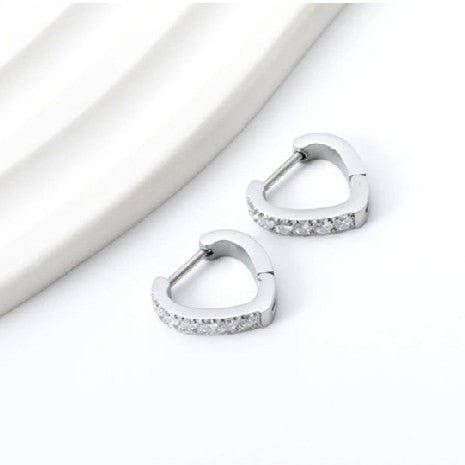 Cordia stone heart hoop earring