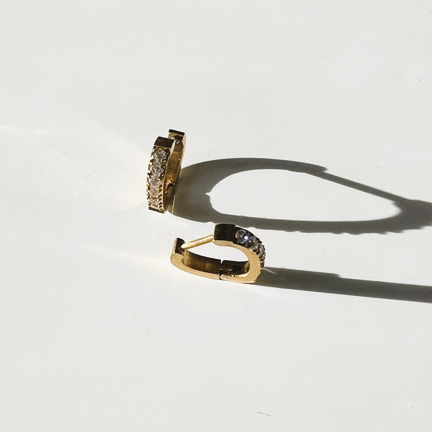 Cordia stone heart hoop earring