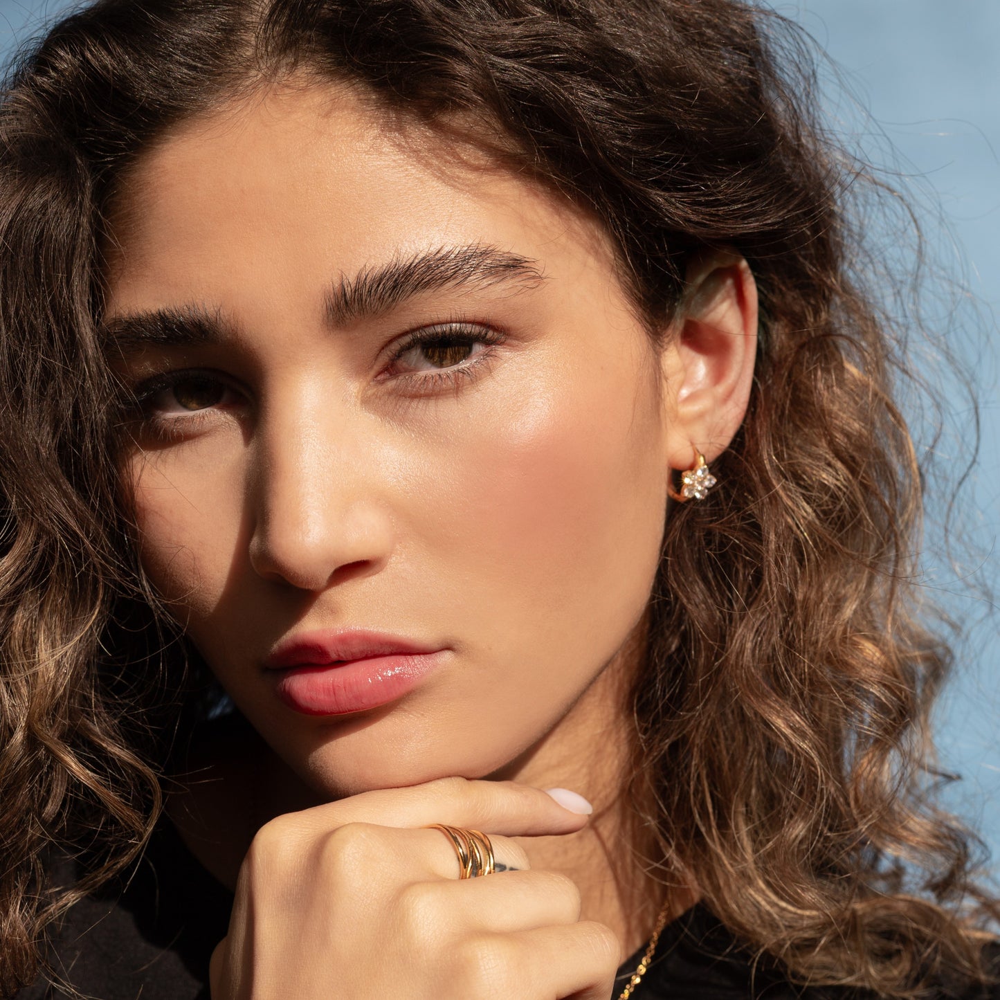 Silhouette round earring